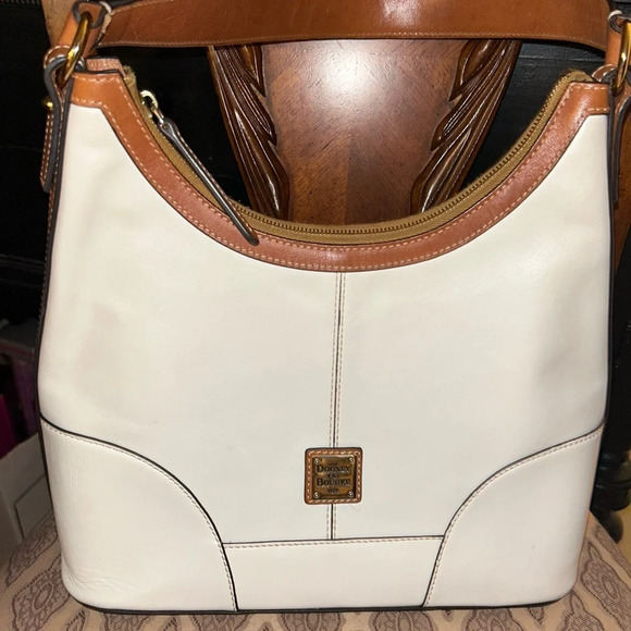 Dooney & Bourke Handbags - Dooney & Bourke Cream and Brown Shoulder Bag